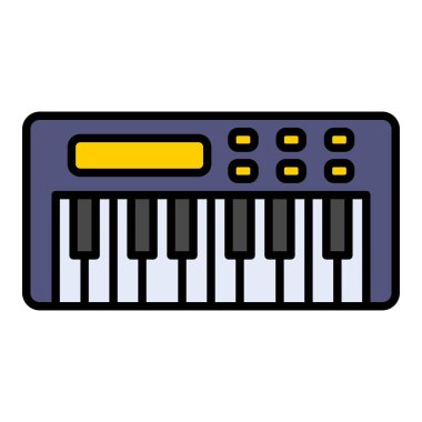 Piyano vektör ikonu. Yazdırma, mobil ve web uygulamaları için kullanılabilir.
