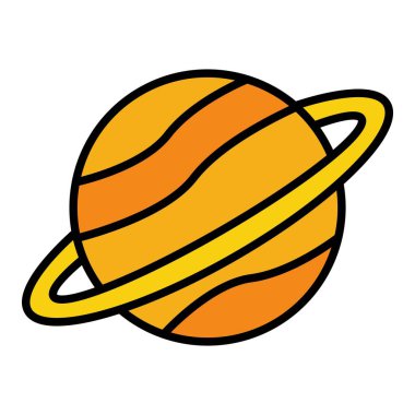 Satürn vektör simgesi. Yazdırma, mobil ve web uygulamaları için kullanılabilir.