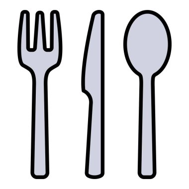 Çatal bıçak vektör simgesi. Yazdırma, mobil ve web uygulamaları için kullanılabilir.