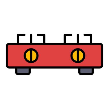 Gaz sobası vektör ikonu. Yazdırma, mobil ve web uygulamaları için kullanılabilir.
