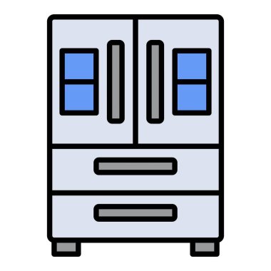 Buzdolabı vektör ikonu. Yazdırma, mobil ve web uygulamaları için kullanılabilir.
