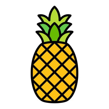 Ananas vektör simgesi. Yazdırma, mobil ve web uygulamaları için kullanılabilir.