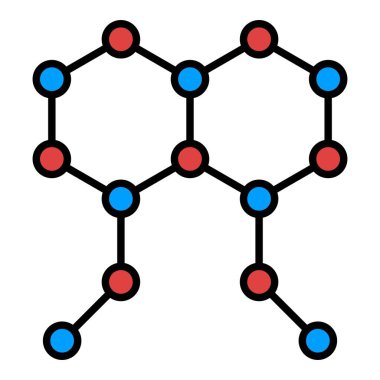 Molekül vektör simgesi. Yazdırma, mobil ve web uygulamaları için kullanılabilir.