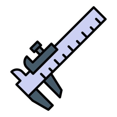Vernier Caliper vektör simgesi. Yazdırma, mobil ve web uygulamaları için kullanılabilir.