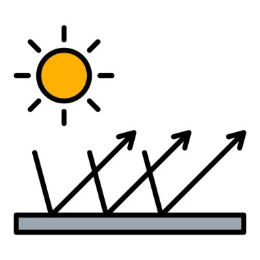 Yansıma vektörü simgesi. Yazdırma, mobil ve web uygulamaları için kullanılabilir.