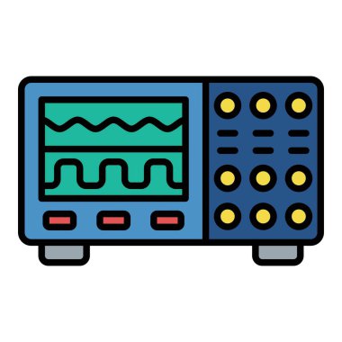 Oscilloscope vektör simgesi. Yazdırma, mobil ve web uygulamaları için kullanılabilir.