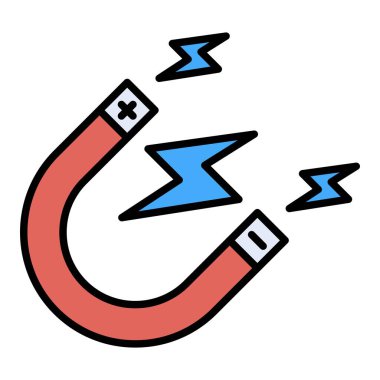 Mıknatıs vektör simgesi. Yazdırma, mobil ve web uygulamaları için kullanılabilir.