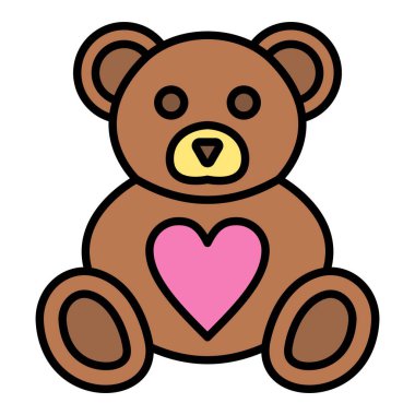 Ayı Teddy vektör simgesi. Yazdırma, mobil ve web uygulamaları için kullanılabilir.