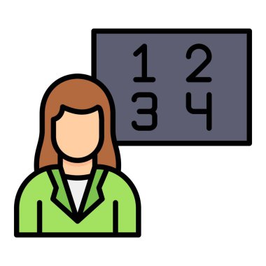 Eğitmen vektör simgesi. Yazdırma, mobil ve web uygulamaları için kullanılabilir.