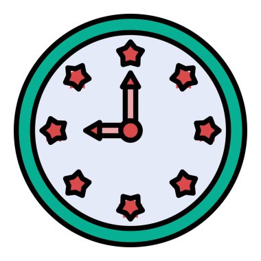 Saat vektör simgesi. Yazdırma, mobil ve web uygulamaları için kullanılabilir.