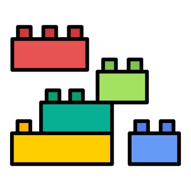 Bloklar vektör simgesi. Yazdırma, mobil ve web uygulamaları için kullanılabilir.