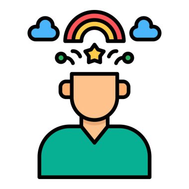 Hayal gücü vektörü simgesi. Yazdırma, mobil ve web uygulamaları için kullanılabilir.