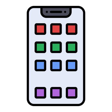 Akıllı telefon vektör simgesi. Yazdırma, mobil ve web uygulamaları için kullanılabilir.