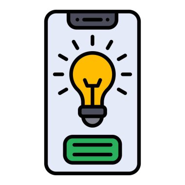 Akıllı telefon fikir vektör simgesi. Yazdırma, mobil ve web uygulamaları için kullanılabilir.