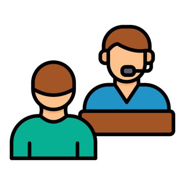 Müşteri destek vektör simgesi. Yazdırma, mobil ve web uygulamaları için kullanılabilir.