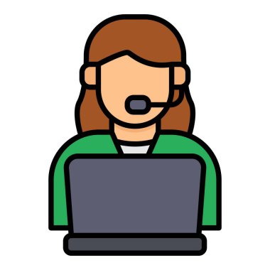 Destek Hizmetleri vektör simgesi. Yazdırma, mobil ve web uygulamaları için kullanılabilir.