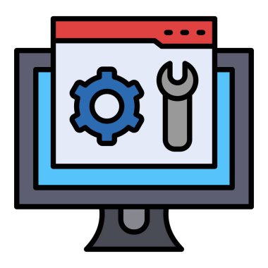 Çevrimiçi servis vektör simgesi. Yazdırma, mobil ve web uygulamaları için kullanılabilir.