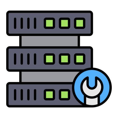 Sunucu vektör simgesi. Yazdırma, mobil ve web uygulamaları için kullanılabilir.