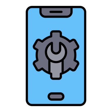 Akıllı telefon vektör simgesi. Yazdırma, mobil ve web uygulamaları için kullanılabilir.