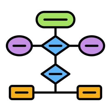 Akış şeması vektör simgesi. Yazdırma, mobil ve web uygulamaları için kullanılabilir.