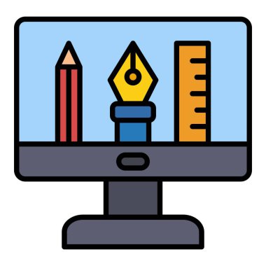 Bilgisayar grafik vektör simgesi. Yazdırma, mobil ve web uygulamaları için kullanılabilir.