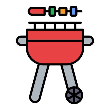 Barbekü ızgara vektör simgesi. Yazdırma, mobil ve web uygulamaları için kullanılabilir.