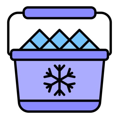 Buz kovası vektör simgesi. Yazdırma, mobil ve web uygulamaları için kullanılabilir.