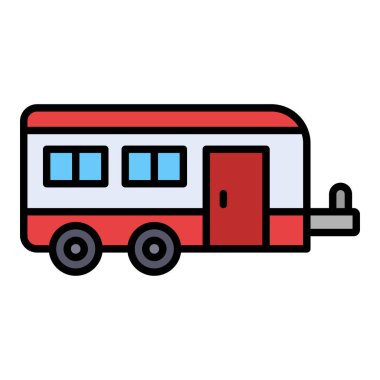 Karavan vektör simgesi. Yazdırma, mobil ve web uygulamaları için kullanılabilir.