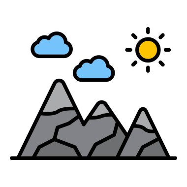 Dağlar vektör simgesi. Yazdırma, mobil ve web uygulamaları için kullanılabilir.