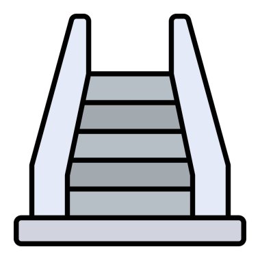 Yürüyen merdiven vektör simgesi. Yazdırma, mobil ve web uygulamaları için kullanılabilir.