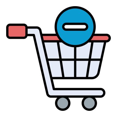 Cart vektör simgesinden kaldır. Yazdırma, mobil ve web uygulamaları için kullanılabilir.