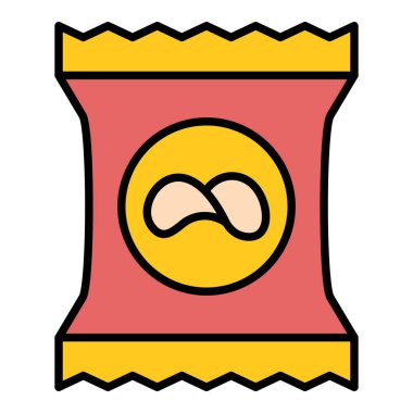 Atıştırmalık vektör simgesi. Yazdırma, mobil ve web uygulamaları için kullanılabilir.