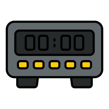 Dijital Saat vektör simgesi. Yazdırma, mobil ve web uygulamaları için kullanılabilir.