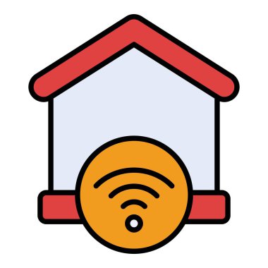 Ev sahibi Wifi vektör simgesi. Yazdırma, mobil ve web uygulamaları için kullanılabilir.