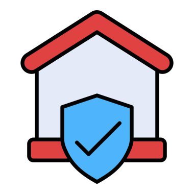 Ev Güvenlik vektör simgesi. Yazdırma, mobil ve web uygulamaları için kullanılabilir.