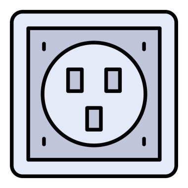 Güç Soketi vektör simgesi. Yazdırma, mobil ve web uygulamaları için kullanılabilir.