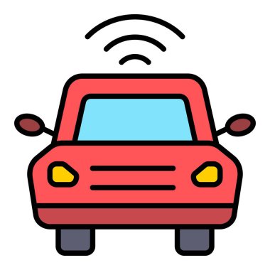 Akıllı araba vektör simgesi. Yazdırma, mobil ve web uygulamaları için kullanılabilir.