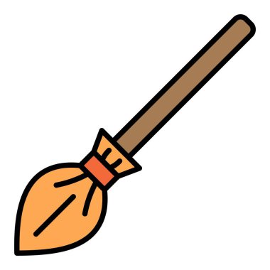 Cadı Süpürgesi vektör simgesi. Yazdırma, mobil ve web uygulamaları için kullanılabilir.