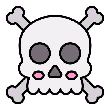 Şirin Kurukafa vektör ikonu. Yazdırma, mobil ve web uygulamaları için kullanılabilir.