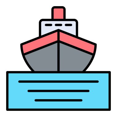 Gemi vektör simgesi. Yazdırma, mobil ve web uygulamaları için kullanılabilir.