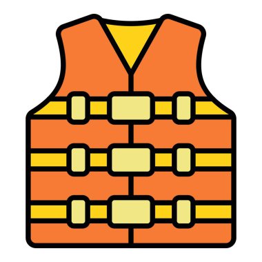 Life Jacket vektör simgesi. Yazdırma, mobil ve web uygulamaları için kullanılabilir.