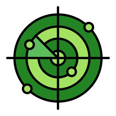 Radar vektör simgesi. Yazdırma, mobil ve web uygulamaları için kullanılabilir.