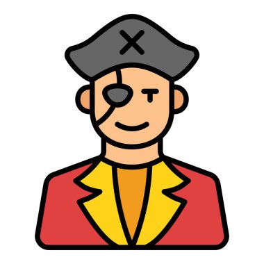 Korsan vektör simgesi. Yazdırma, mobil ve web uygulamaları için kullanılabilir.