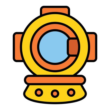 Dalış Miğferi vektör simgesi. Yazdırma, mobil ve web uygulamaları için kullanılabilir.