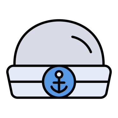 Sailor Hat vektör simgesi. Yazdırma, mobil ve web uygulamaları için kullanılabilir.