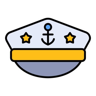 Kaptan vektör ikonu. Yazdırma, mobil ve web uygulamaları için kullanılabilir.