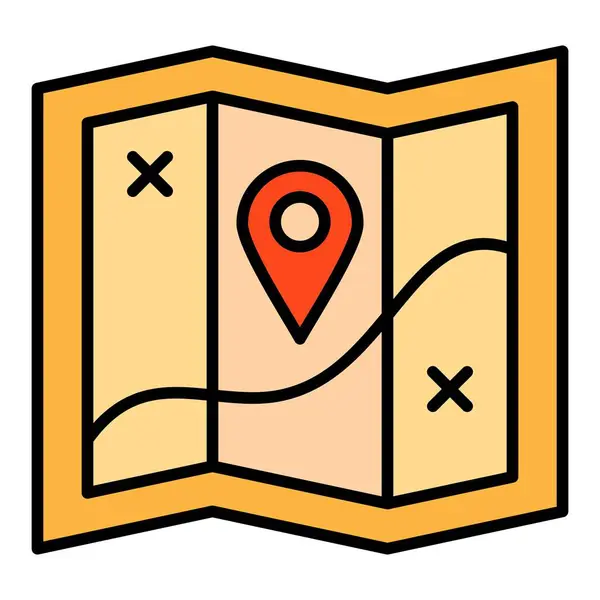 Harita vektör simgesi. Yazdırma, mobil ve web uygulamaları için kullanılabilir.