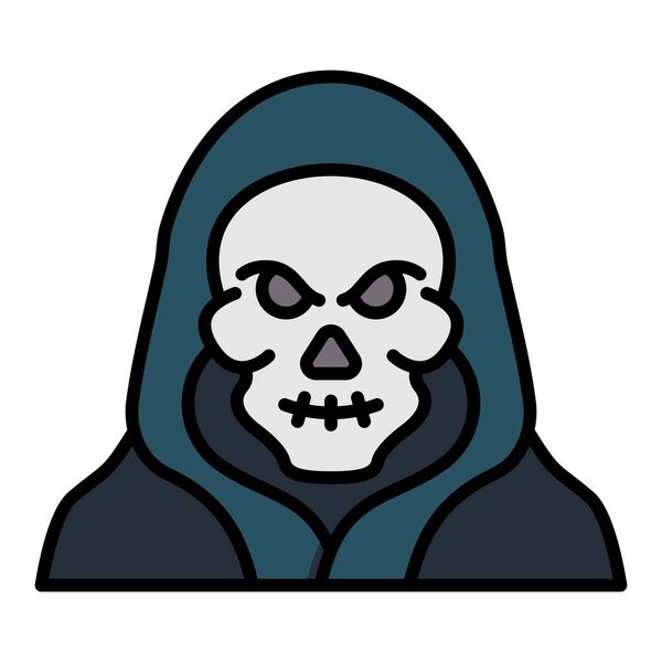 Значок вектора "Жнец смерти". Может использоваться для печати, мобильных и веб-приложений.