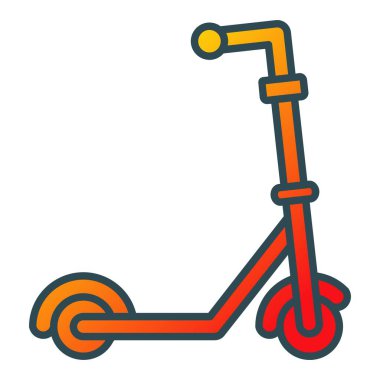 Scooter vektör simgesini tekmele. Yazdırma, mobil ve web uygulamaları için kullanılabilir.