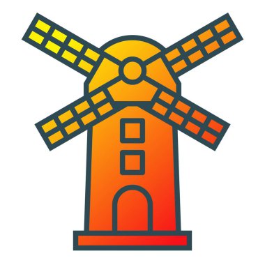 Yel değirmeni ikonu. Yazdırma, mobil ve web uygulamaları için kullanılabilir.